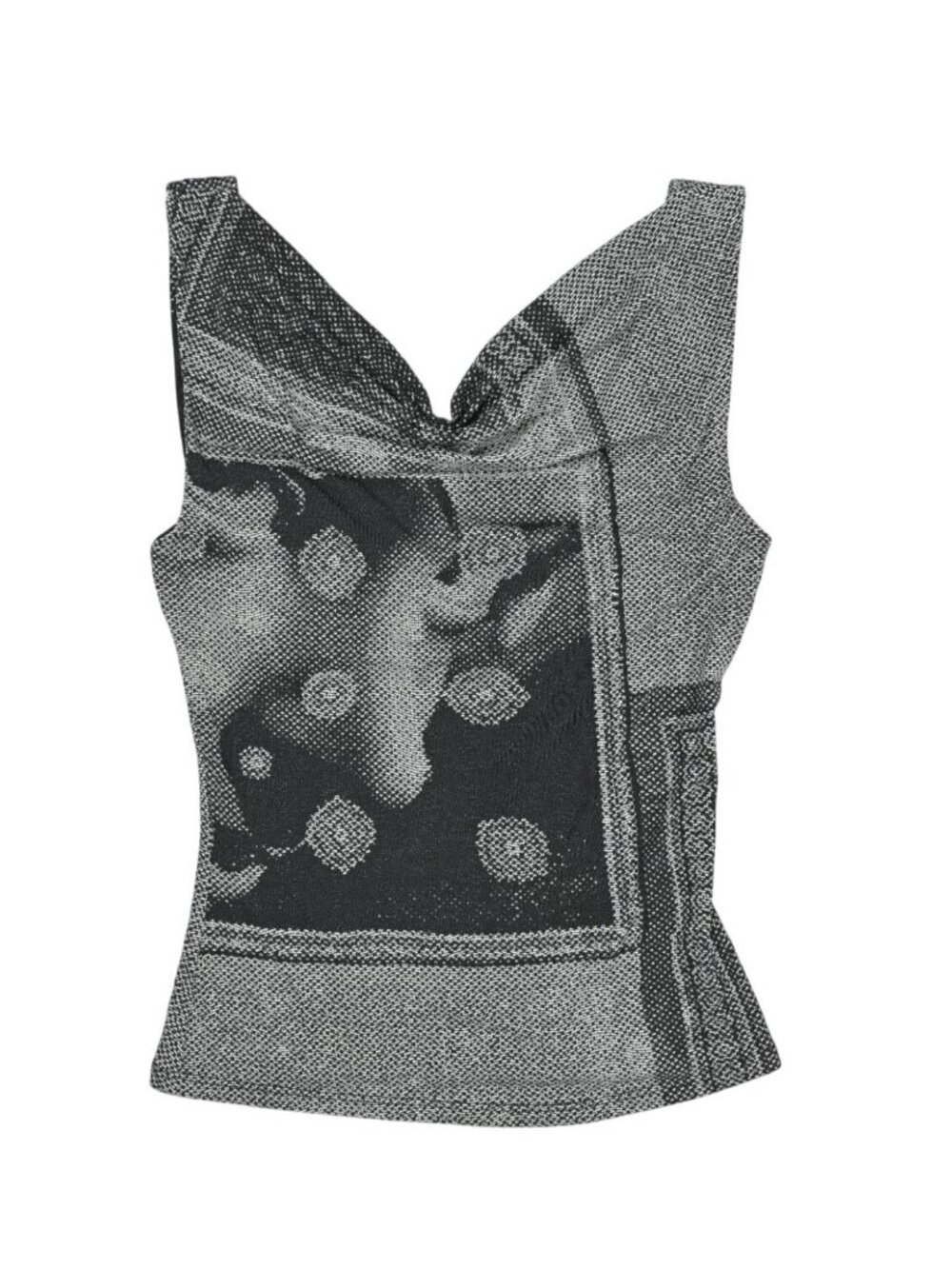 Miaou Lani Tank Top in Sciarpa Print Black & White